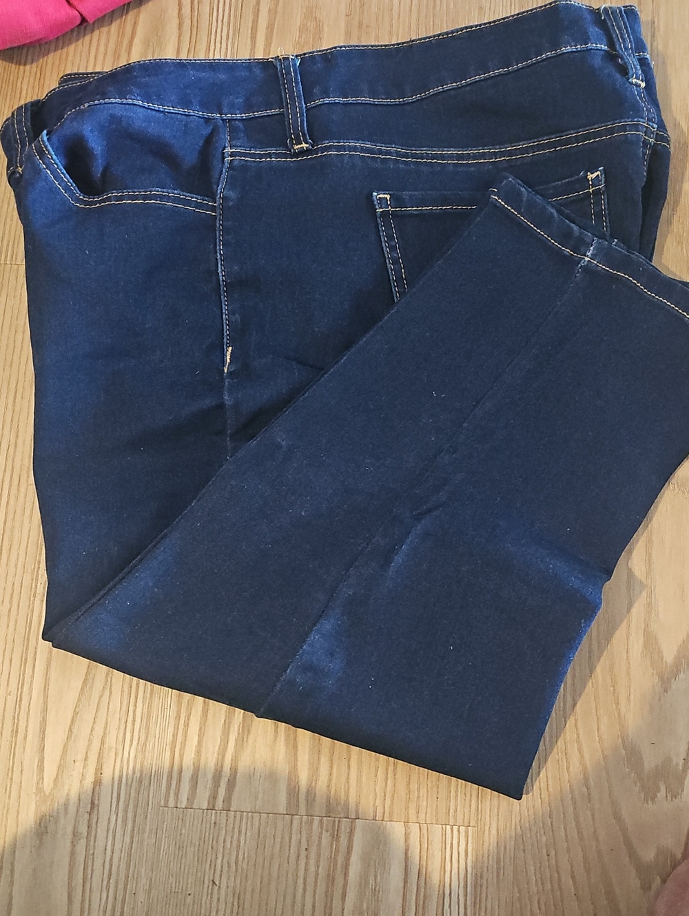 Women's Dark Blue Ankle Jeans - Classic Stretch Cropped Fit